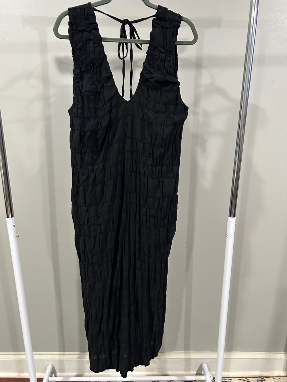 Free People Black Ruffled V-Neck Maxi Dress - Picture 3 of 9